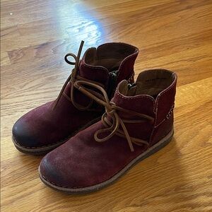 Born Burgundy Suede Ankle Boots